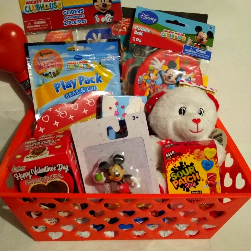 Mickey Mouse Valentine's Gift Basket